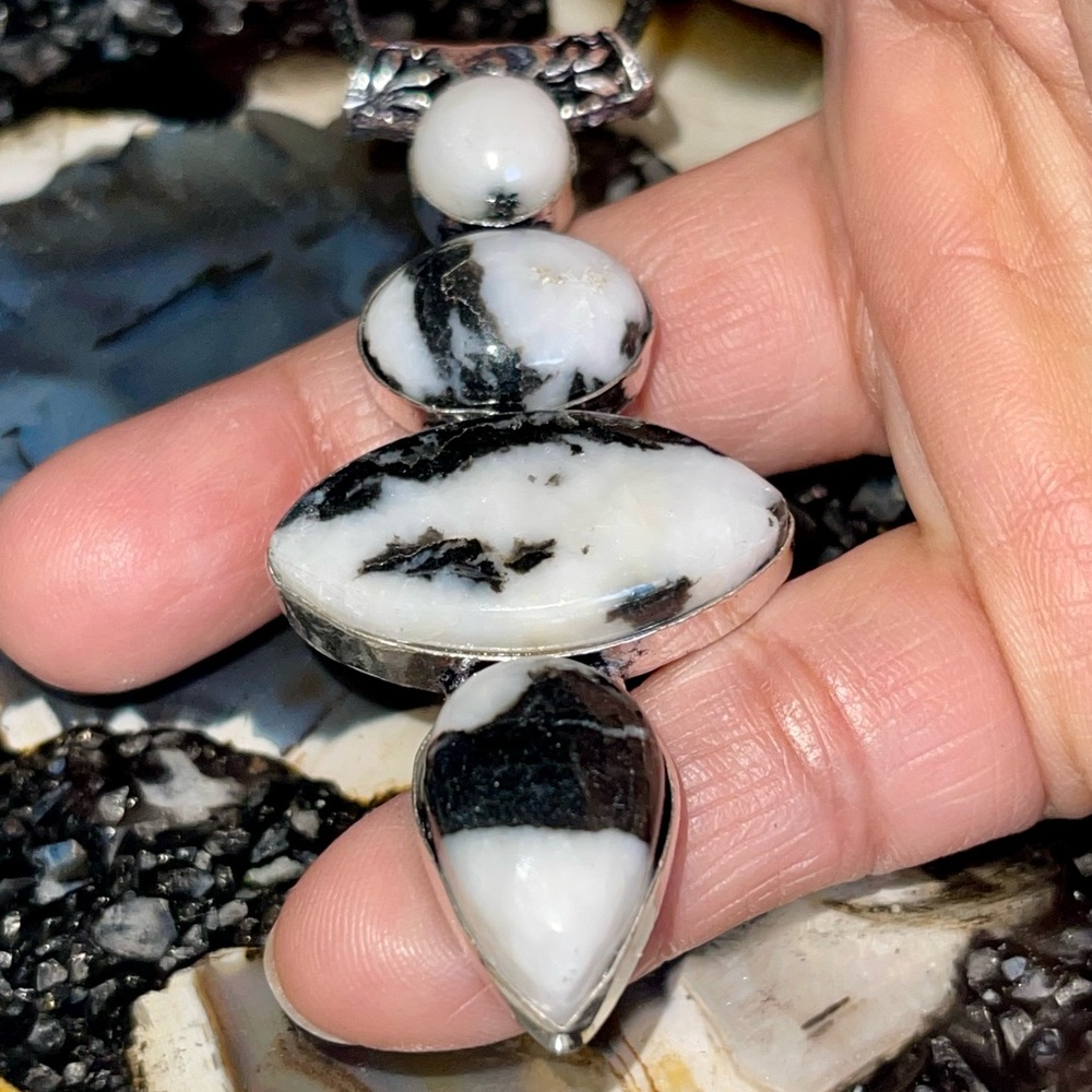 White Buffalo Turquoise Pendant 3” - Picture 10 of 17